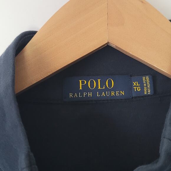 Polo Ralph Lauren- Men's Navy blue long sleeve 1/4 zip pull over- size XL - Picture 5 of 7